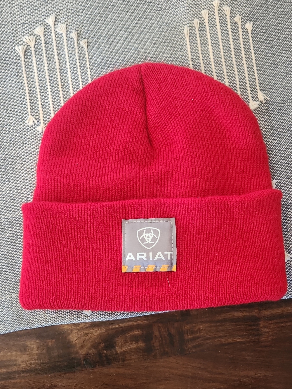 Ariat Bright Red Ribbed Cuffed Beanie